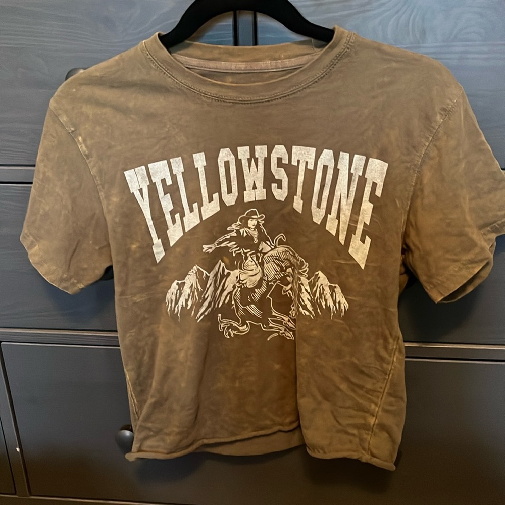 Cropped tees bundle (Yellowstone) dark green XS light green M fits the same